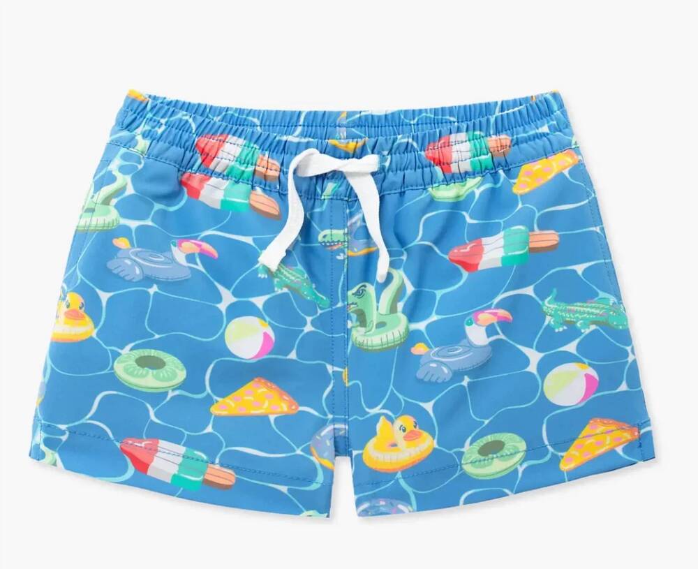 NEW CHUBBIES kid's lil cannonball crews swim trunk in blue